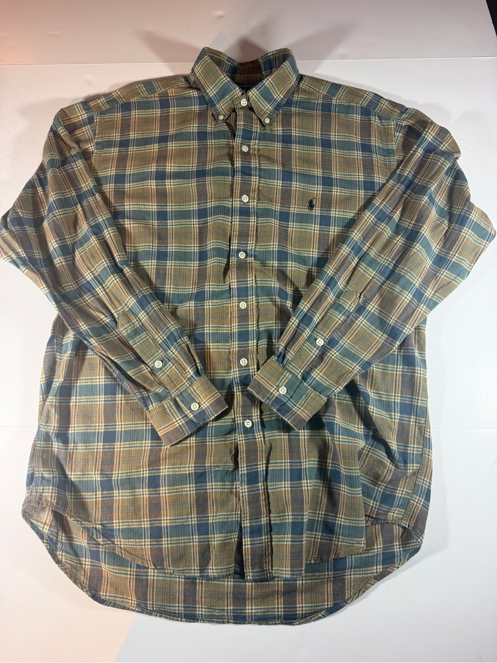Ralph Lauren Plaid Button-Down Shirt in Green and Brown